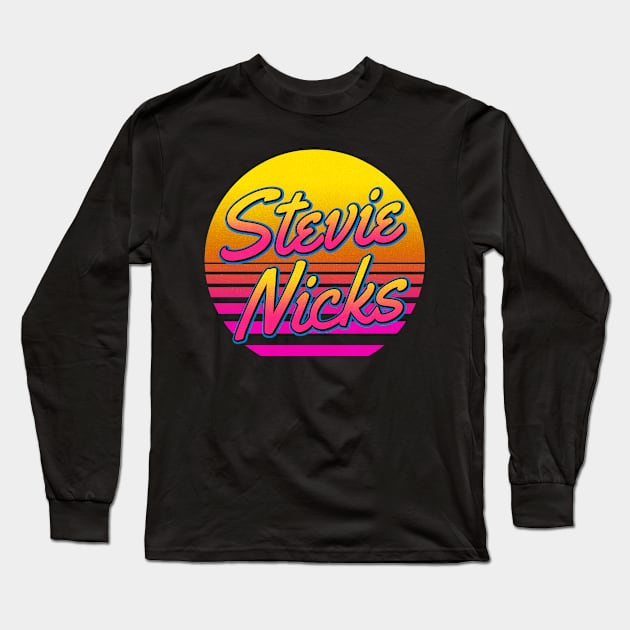 Stevie Personalized Name Birthday Retro 80s Styled Gift Long Sleeve T-Shirt by Jims Birds